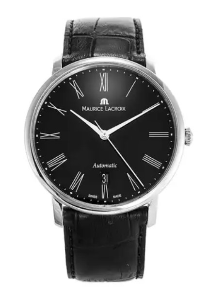 LES CLASSIQUES AUTOMATIC TRADITION 38MM.
Maurice LaCroix Les Classiques Automatic.
Kast Diameter 38mm. Stainless Steel. Saffierglas. Open achterkant met Saffierglas. Zwart leren band.